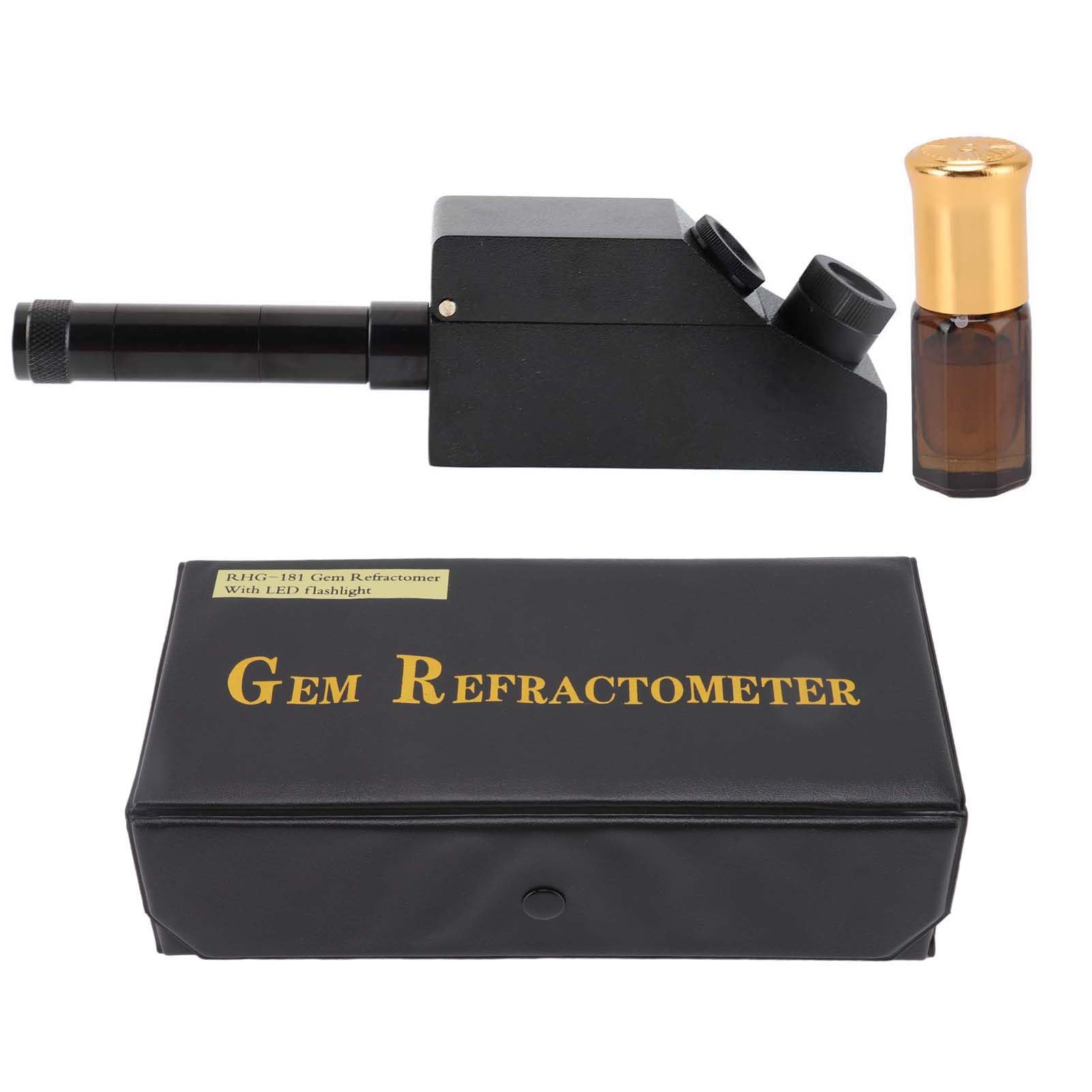 Fockety Réfractomètre, réfractomètre Professionnel de Haute précision pour Bijoux, Plage de Mesure 1,30 à 1,81, réfractomètre pour Bijoux pour identifier et authentifier Les