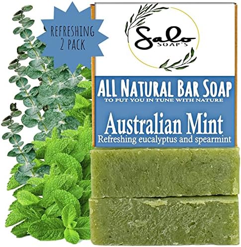Salo Soap's Organic Eucalyptus Soap Bar - Sensitive Skin Bar Soap, Eucalyptus Spearmint Bar Soap For Women, Scented Bar Soap Organic, Moisturizing Soap For Women