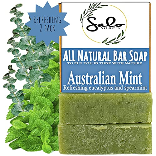 Salo Soap's Organic Eucalyptus Soap Bar - Sensitive Skin Bar Soap, Eucalyptus Spearmint Bar Soap For Women, Scented Bar Soap Organic, Moisturizing Soap For Women #TOP3