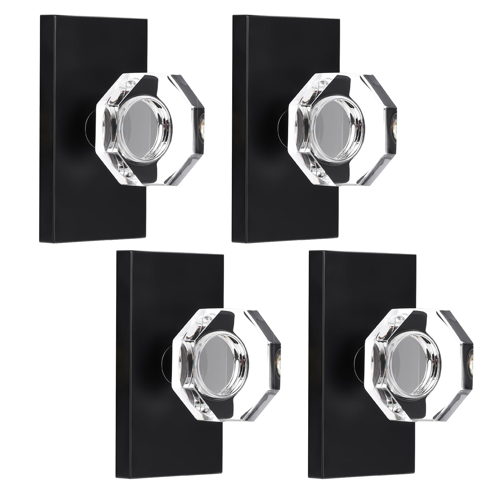 Black Crystal Door Knobs - Modern & Secure -22