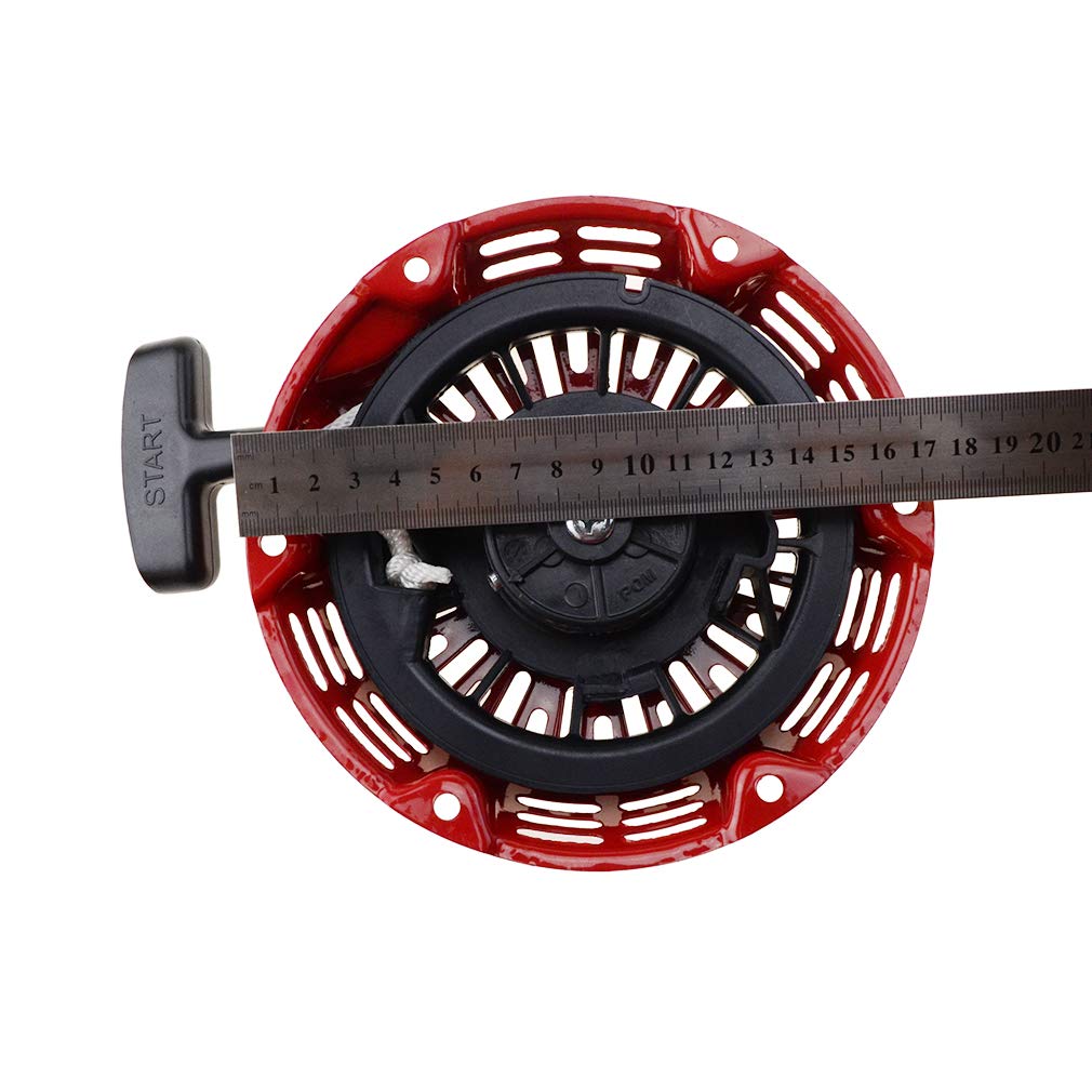 WOOSTAR Rückstoßstarter – Ersatz Für GX120, GX160, GX200 & Generatoren, 160 Mm Lochkreis, Robustes PVC-Griff, Geräuscharm – Für Rasenmäher & Motor, Rot