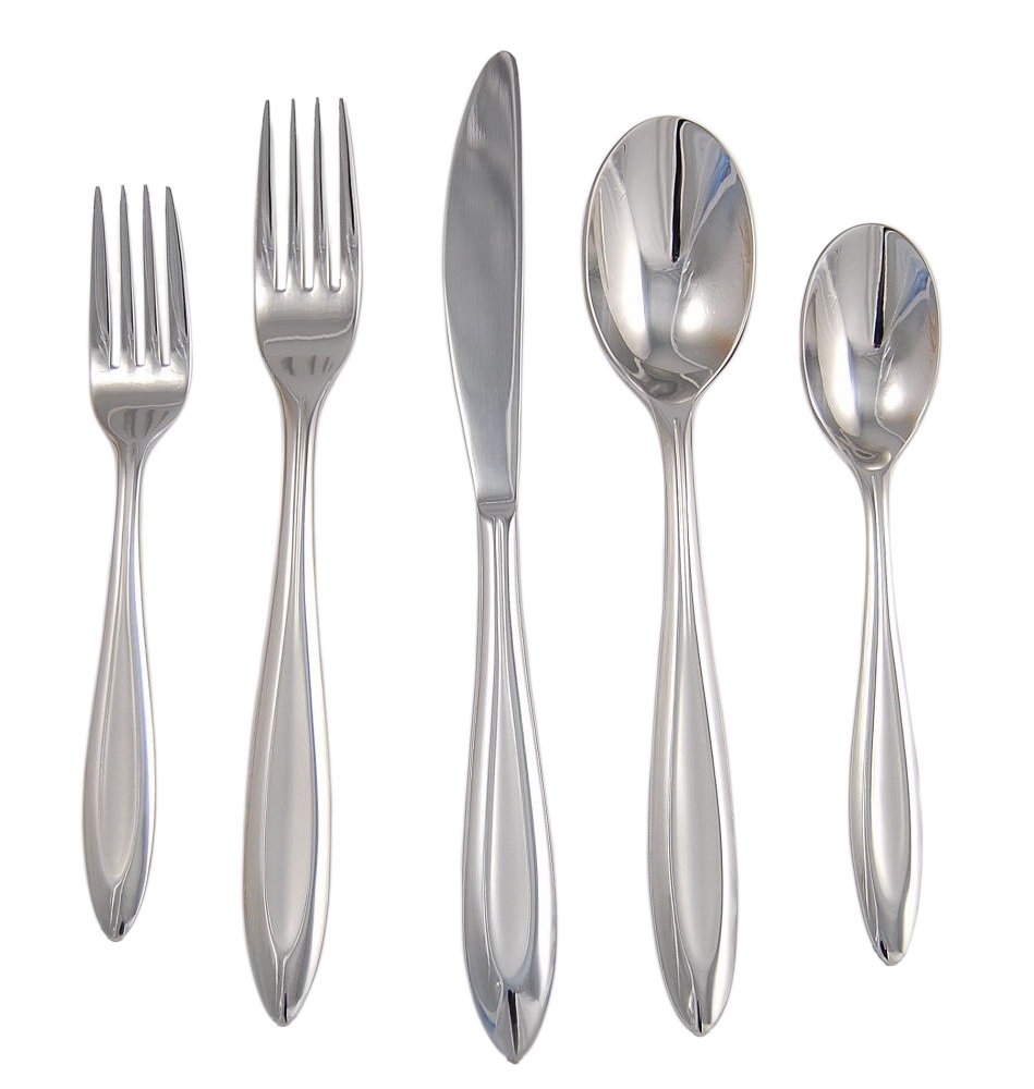 GinkgoInternational Fontur 20-Piece Stainless Steel Flatware Place Setting Service for 4