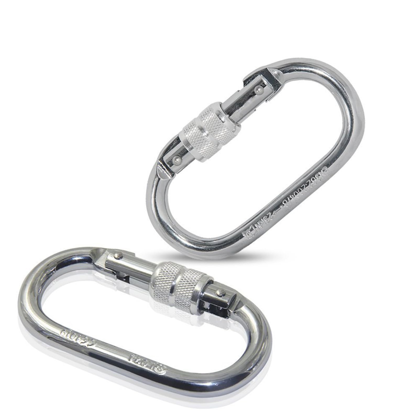 Moschettone 30 KN a forma di D in alluminio ultraleggero, robusto moschettone con chiusura a vite per arrampicata all'aperto, campeggio, amaca, guinzaglio, altalene, pesca (grigio