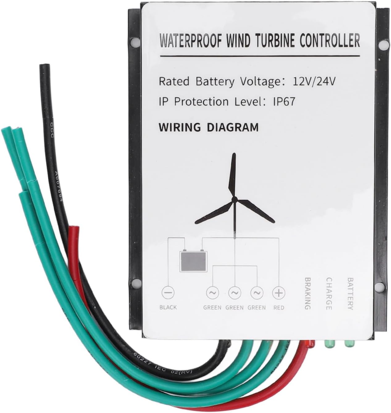 Fabater Wind Turbine Generator Controller, 12V / 24V Automatic Wind Controller, 400W IP67 Waterproof Wind Power Regulator for Home Wind Turbine System