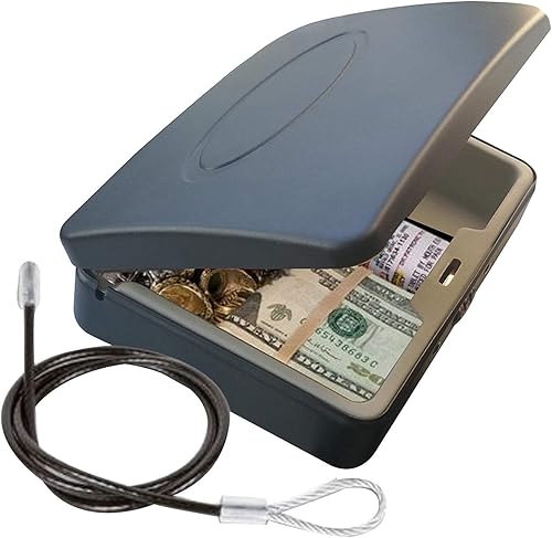 Caja de seguridad portátil para guardar llaves, caja fuerte de viaje con cerradura de combinación, negro