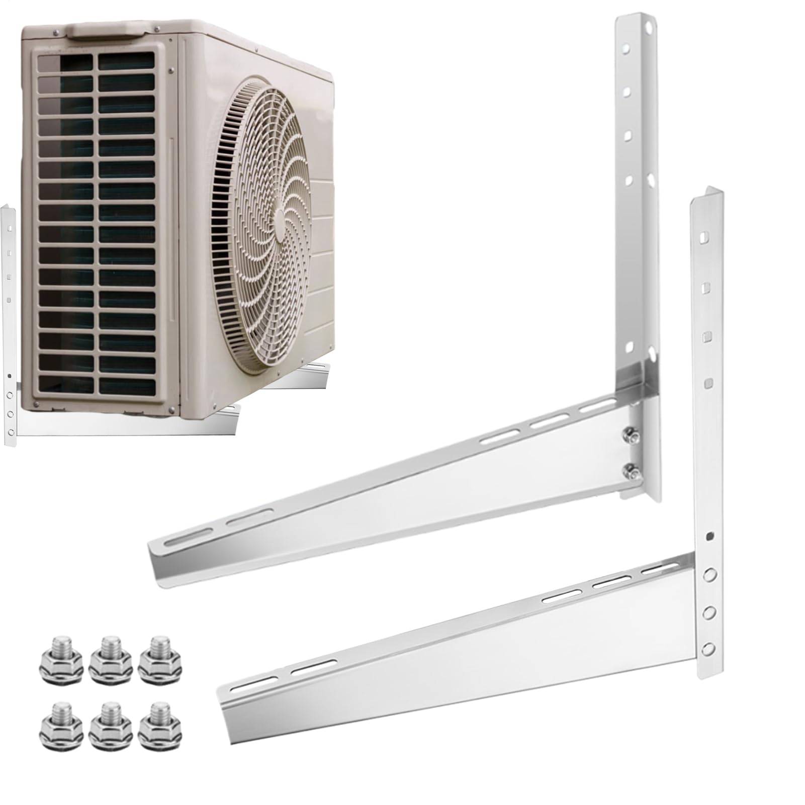 Support pour climatiseur de fenêtre télescopique avec fixation renforcée sans perçage