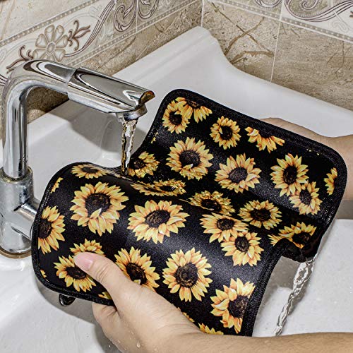 Evankin Aqua Flower Print Center Console Armrest Cover Pad, Universal Fit Most Car Truck SUV Sedan, Fashion Design Vehicle Armrest Cover Protector(Aqua Flower)