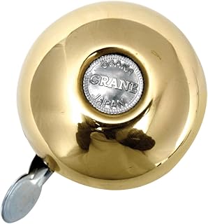 Crane Bike Bell, Brass, Riten Bicycle Bell, Rotary Action, Made in Japan for City Bikes, Cruisers, Road Bikes or MTB, Fits Handlebar diameters 22.2 to 26.0mm