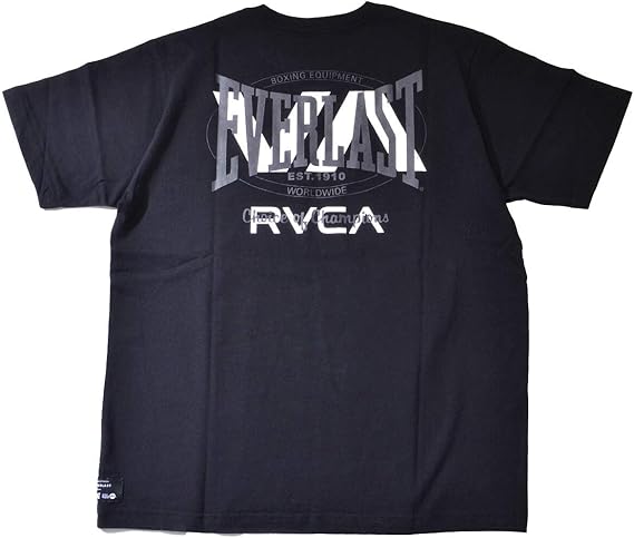 Amazon Rvca Everlast エバーラスト ルーカ Tシャツ 半袖 ブランド コラボ スポーツ カジュアル 大きいサイズ 綿 100 ゆったり Cm Ny Tシャツ 白 黒 ペア リンクコーデ 041 229 Tシャツ カットソー 通販