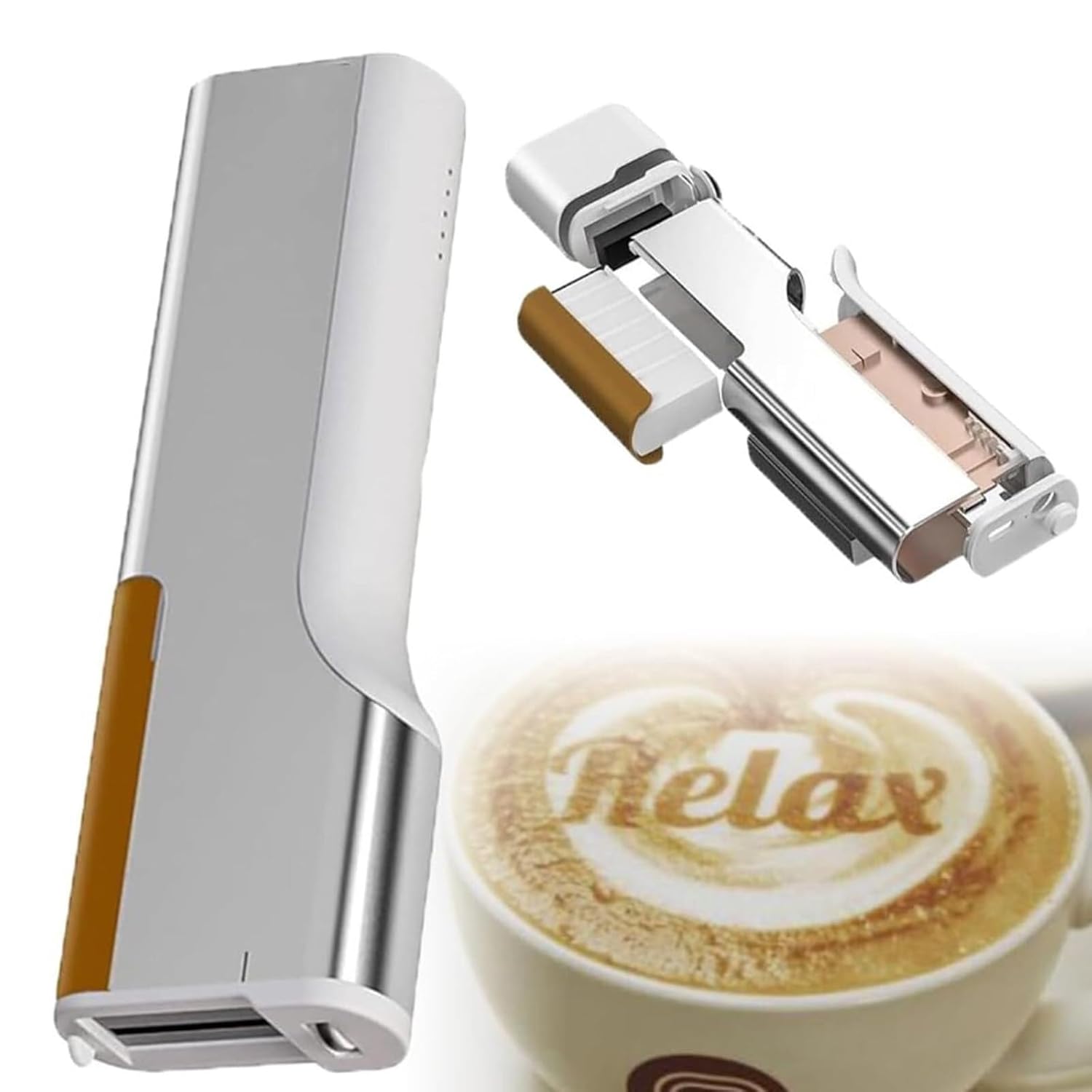 Handheld Mini Portable Edible Printer for Food,Wireless Food Grade Latte Coffee Art Printer,Inkjet Printer Color Barcode Printer