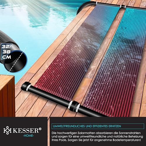 KESSER® Solarkollektor Poolheizung Warmwasser Heizung Solarheizung für Pools Schwimmbad l Beliebig erweiterbar l UV-beständiger Kunststoff (300 x 70 cm)