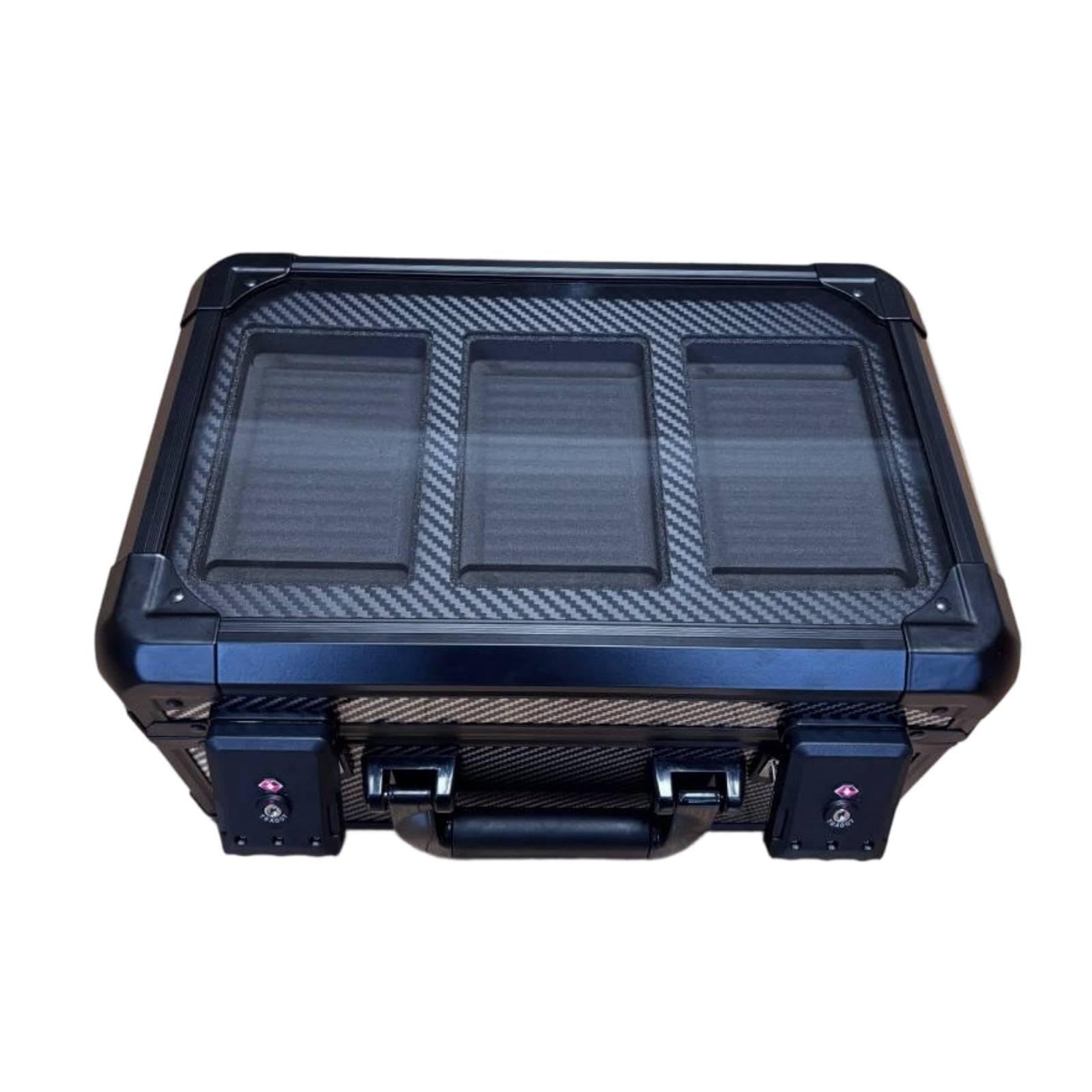 Estuche para Tarjetas Graded Caja para Cartas con Divisores Caja de Exhibición para Portar Tarjetas Deportivo Aluminio con Resistente