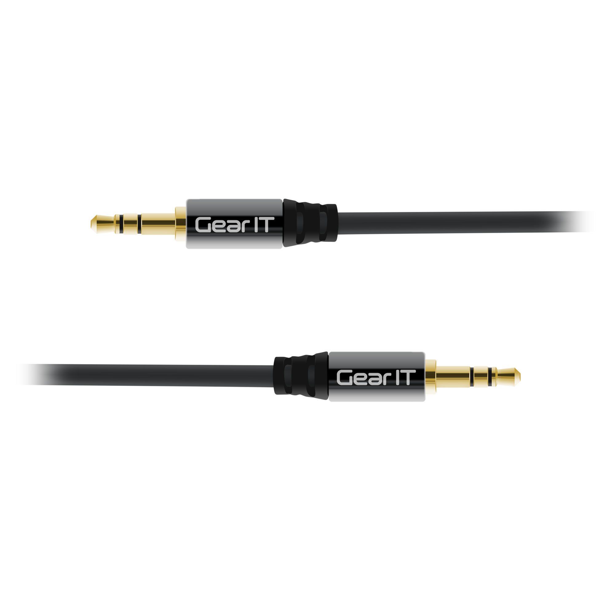 GearIT 3.5mm Auxiliary Audio Stereo Cable (15 Feet 4.57 Meters) Male to Male Gold Plated Connectors Black
