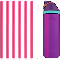 Vista 9 de 6 popotes de repuesto para Owala FreeSip de 24 oz 32 oz, popotes de plástico reutilizables con cepillo de limpieza para botella de agua aislada