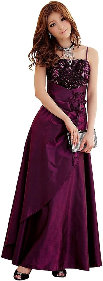 Amazon ノーブランド品 ロング丈 パーティードレス 4l Xxxl 紫 パープル イブニングドレス 通販
