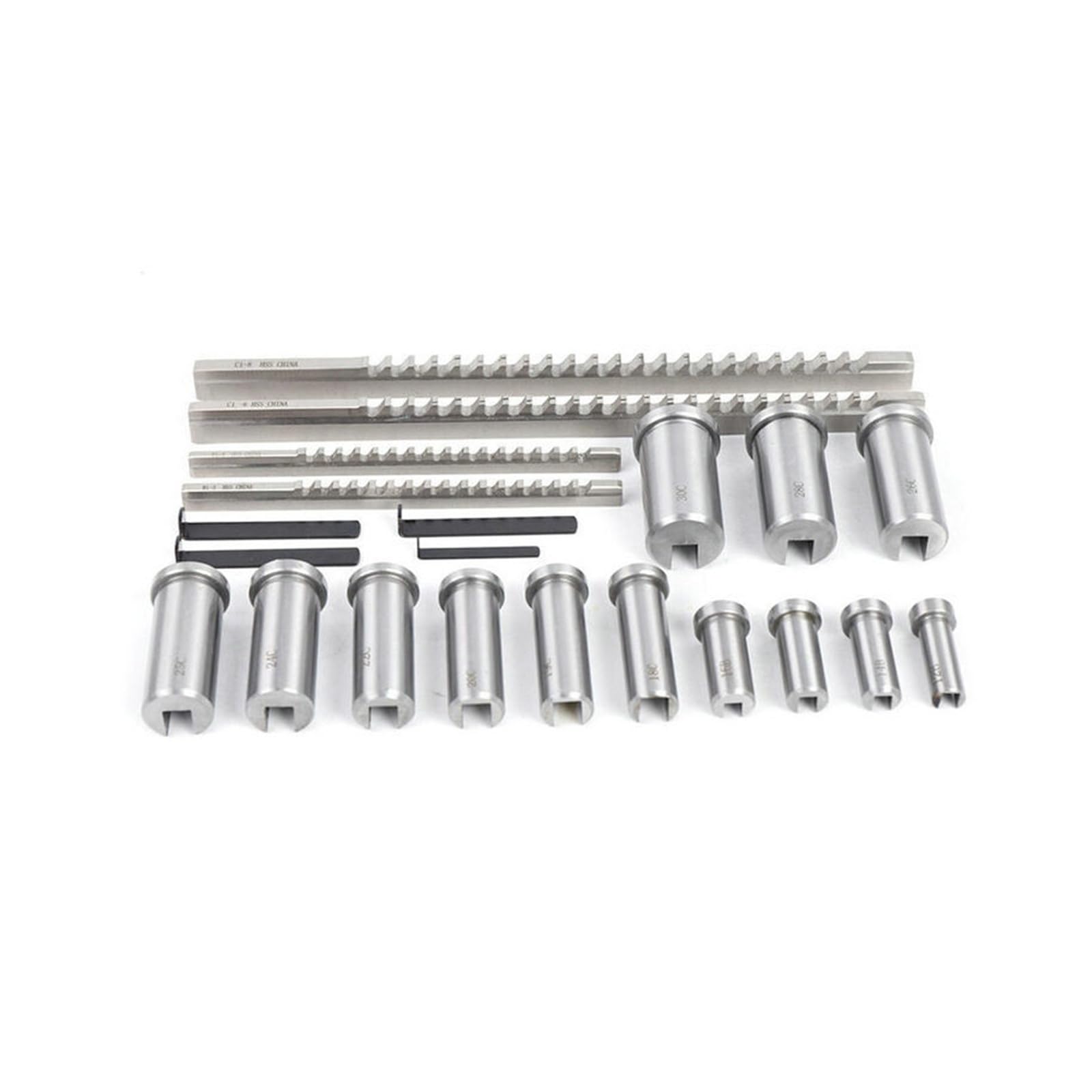 Juego de brochas para chaveteros, 22 Piezas, Herramientas de Corte HSS para máquinas CNC y metalurgia, Accesorios de Torno de precisión eficientes.