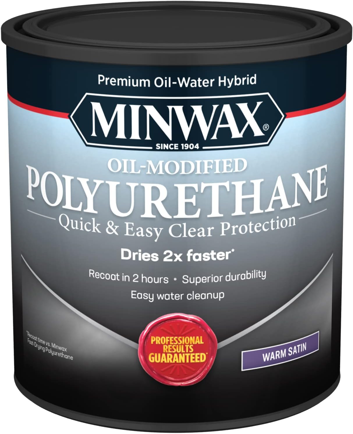Minwax 63025 Minwax Water Based Satin Polyurethane, 1 Quart, Stain