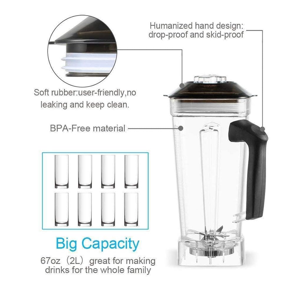 Professional Countertop Blender,High Speed Multifunctional Smoothie Maker for Shakes and Commercial Use