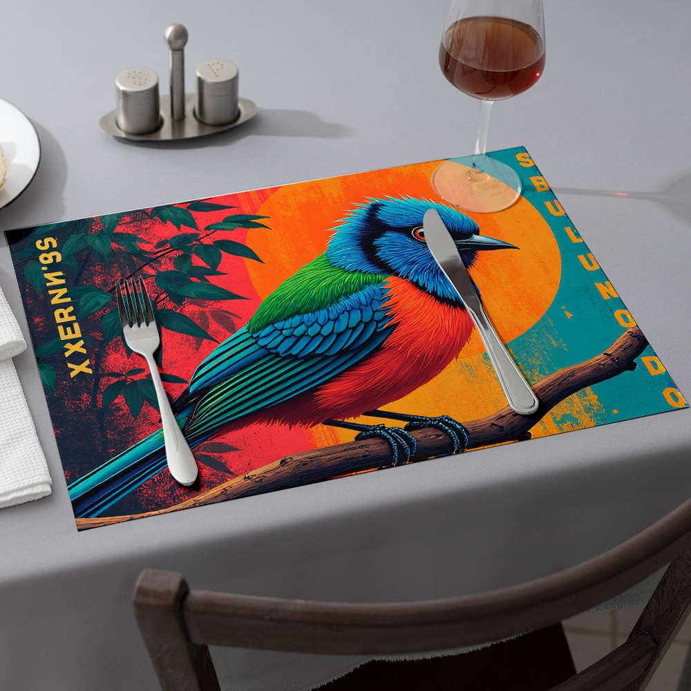 Sets de table oiseau coloré pour décorer vos repas en famille