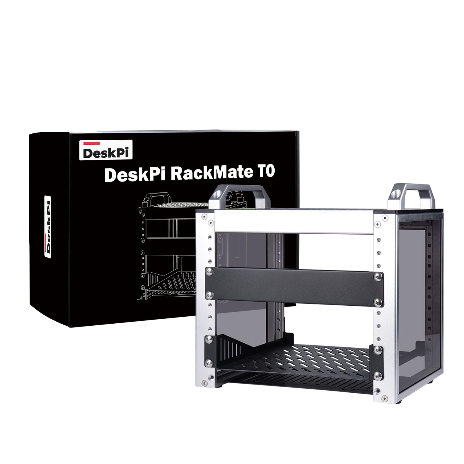 4U Server Cabinet, 10 inch Server Rack for Network, Audio, and Video Equipment, DeskPi RackMate T0 Rackmount Case