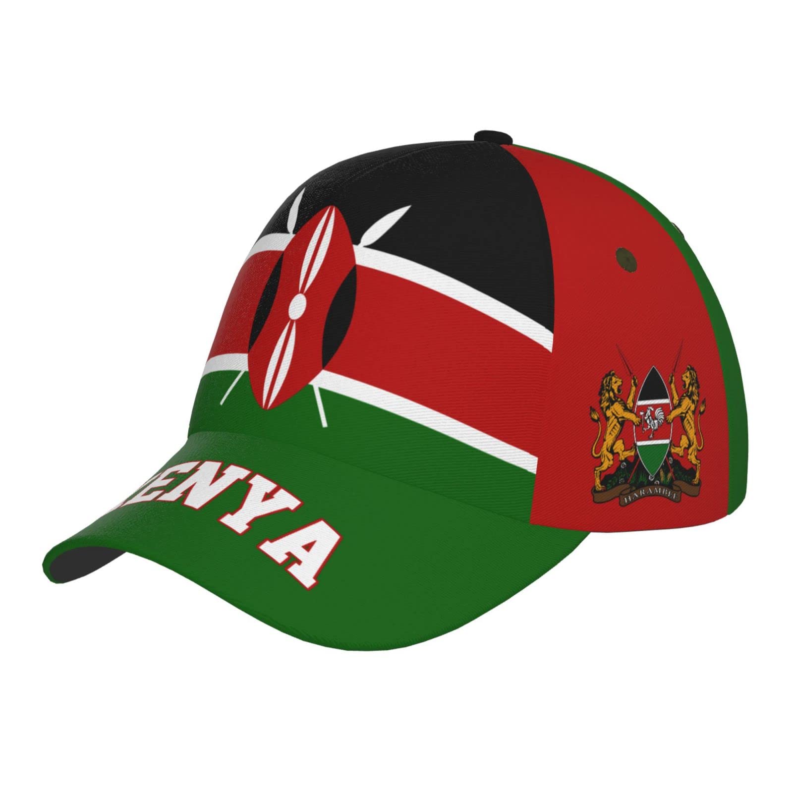 WanwEN Kenya Flag Kenyans Outdoor Sport Baseball Cap Patriotic Hat Adjustable for Men Women Black