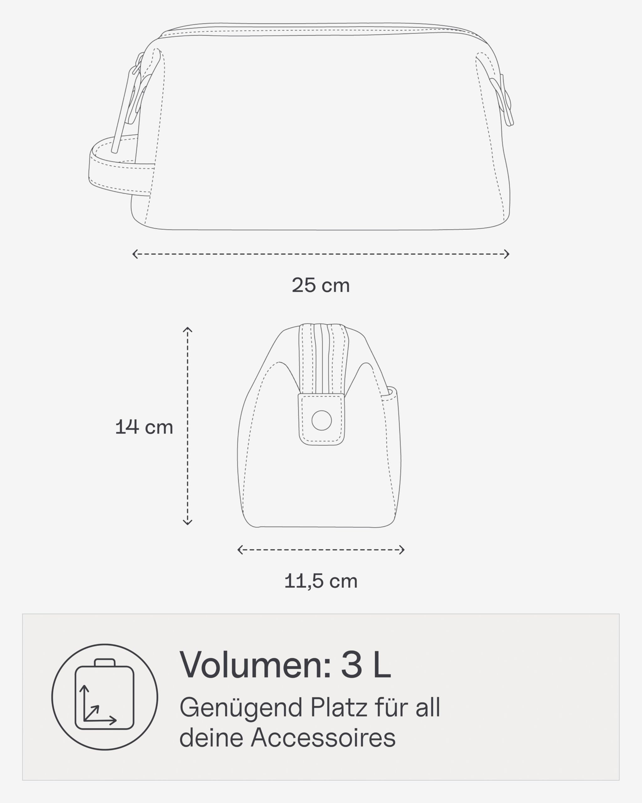 Kapten & Son Windsor Kulturtasche Sandstone 3L | Kulturtasche Damen & Herren | Kosmetiktasche aus veganem Tech-Material | Wasserabweisend, mit Innenfächern & Trageschlaufe | Washbag 14x25x11,5 cm