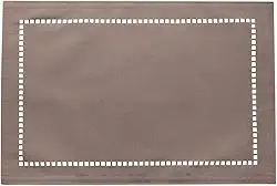 LYOR - Lugar Americano de Poliéster e Linho Lévis Marrom 45cm x 30cm