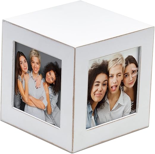 White Wood Photo Cube