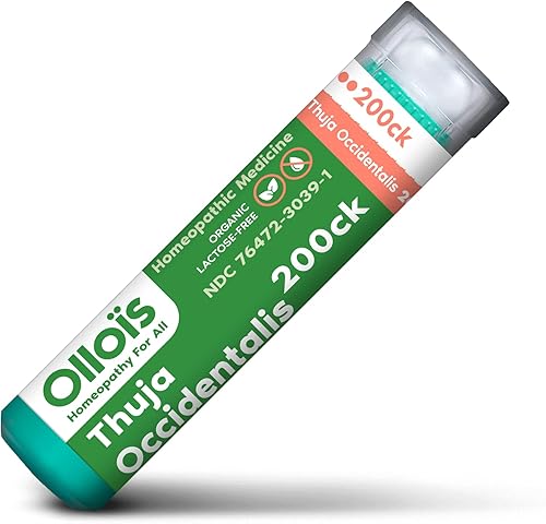 OLLOIS Thuja Occidentalis 200 ck, orgánico, sin lactosa, vegano, medicina homeopática, 80 pellets (paquete de 1)
