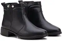 Bota Cano Curto Feminina Calce Fácil Montaria Couro