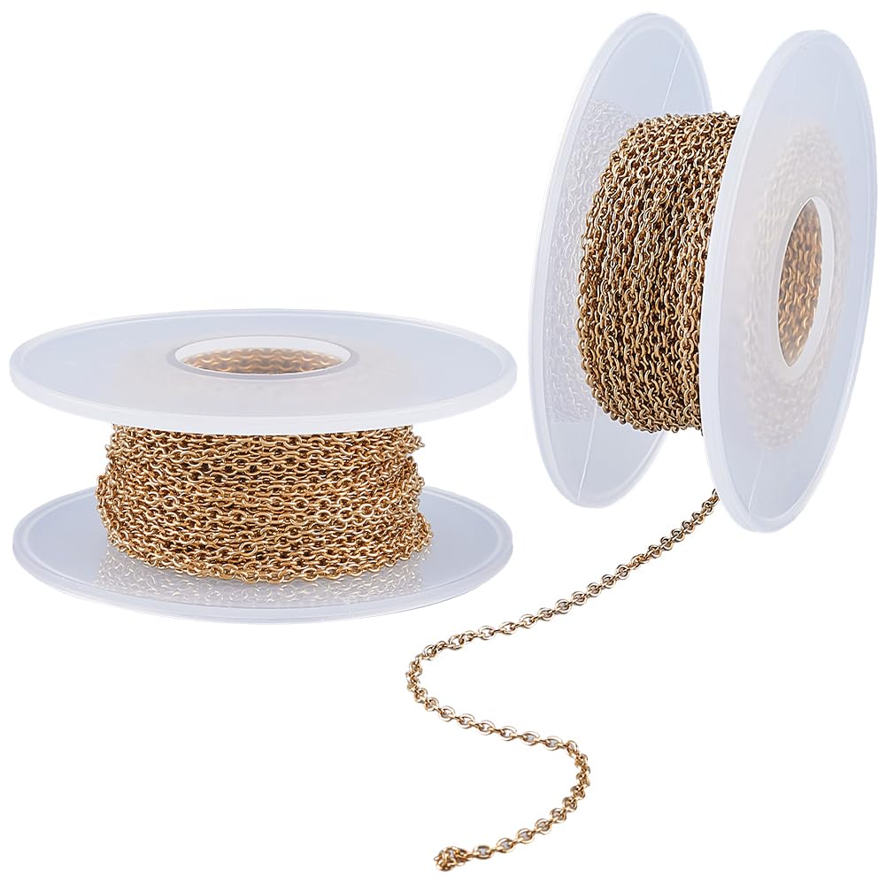Chaîne en Acier Inoxydable pour Fabrication de Bijoux DIY avec 18 Mètres de Maillons en Vrac