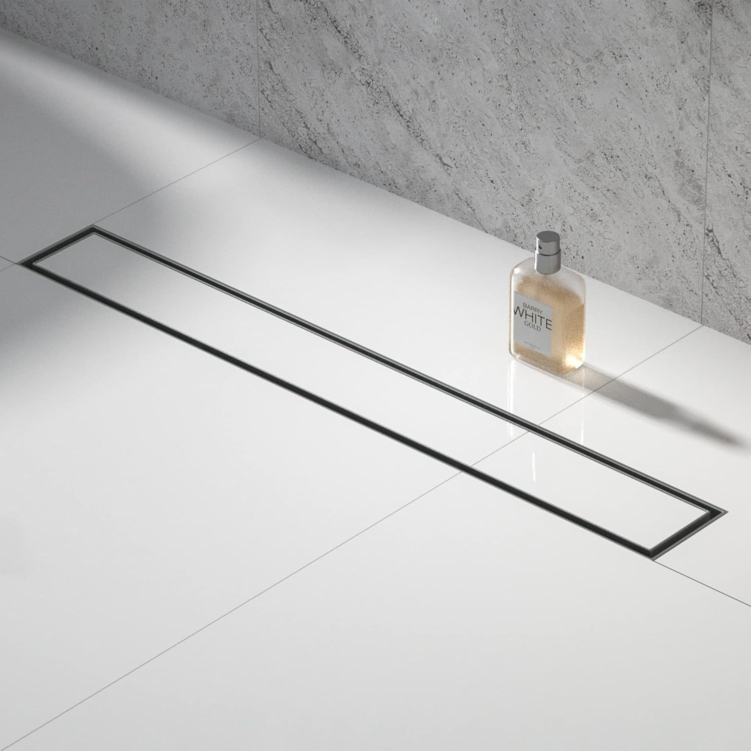 LIPKA Rectangular Tile Insert Shower Drain Channel | 18 x 2 Inches | Waste Water Floor Drain for 13mm Tile | 304 Stainless Steel | Invisible Bathroom Shower Drainer Channel Trap Jali with Side Hole — Amazon image 13