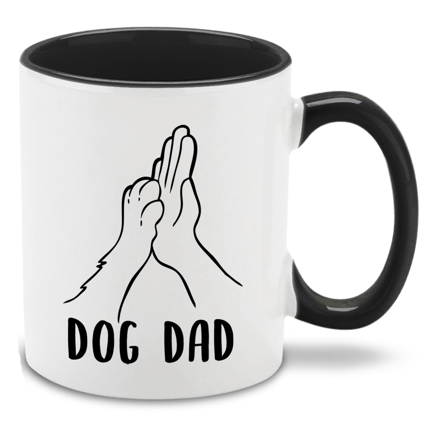 shop4ever Dog Dad High Five Ceramic Coffee Mug 11 oz Mans Best Friend Fur Dad Fathers Day Gift
