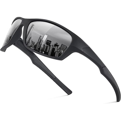 Fanshen Sports Polarized Sunglasses for Men - Wrap Around Sunglasses for Mens Womens Cycling Running Baseball UV Protection