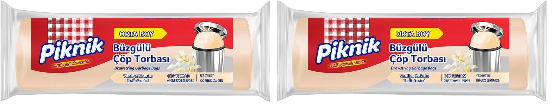 Piknik Çöp Torbasi Büzgülü Vanil. Orta(10) 2li paket