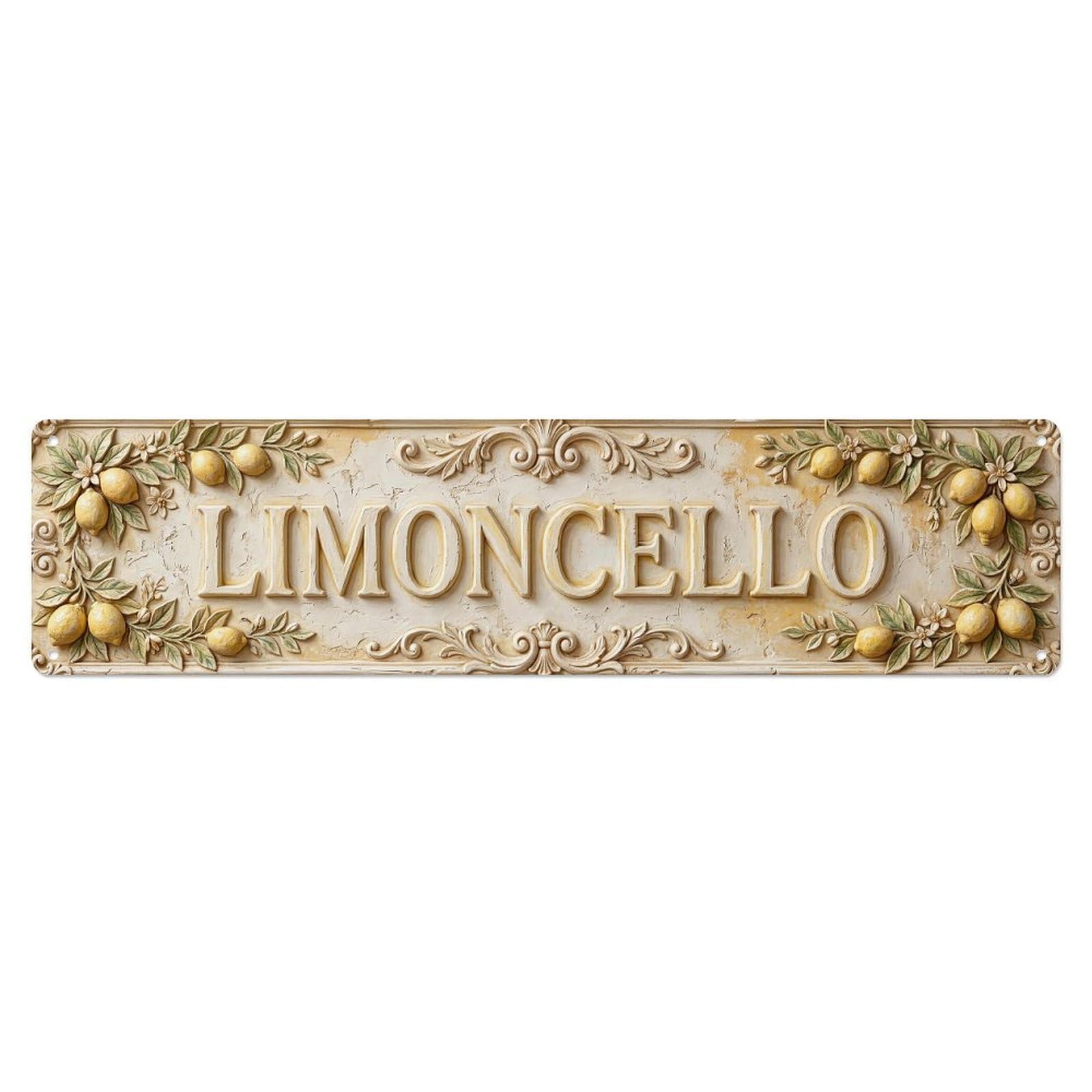 Gtthok Vintage Style Vintage Limoncello Sculpted Lemon Kitchen Metal Tin Sign Plaque Wall Decor For Cafe, Club, Garden Metal Poster 4X16inch