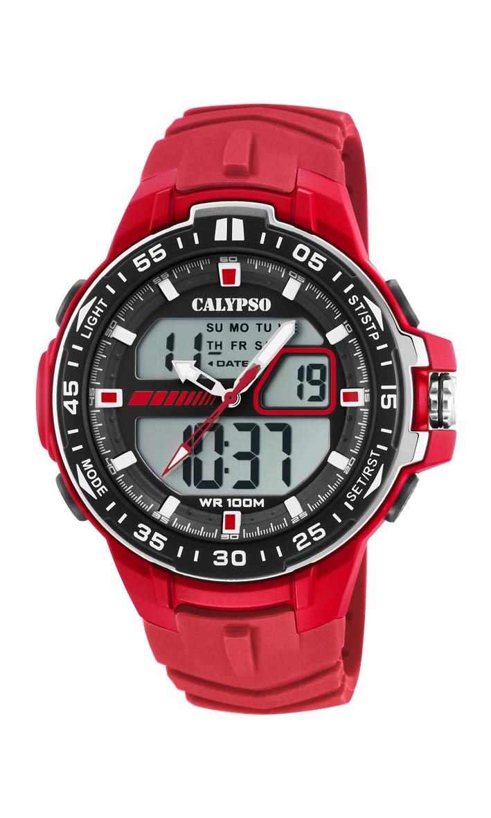 CALYPSO Watches Mens Quartz Watch, Analogue-Digital Display and Plastic Strap K5766/2