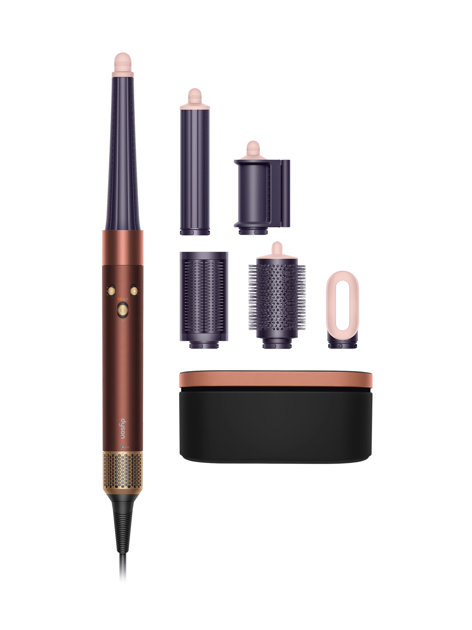 Dyson Airwrap i.d. Hair Styler & Hair Dryer - Straight/Wavy - Plum Copper | Limited Edition Christmas Dyson Gift Set. Coanda Air Styling, Intelligent Heat Control, 6 Attachments, Waves, Volume, Smooth