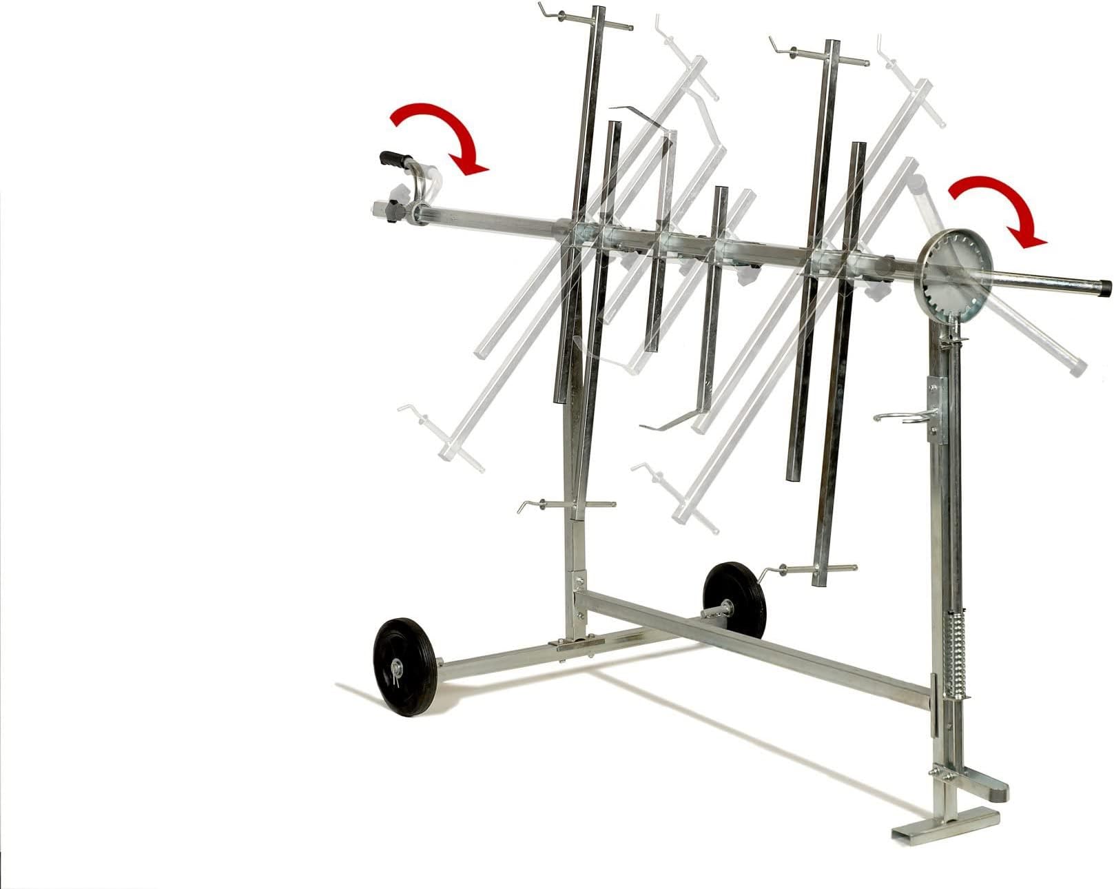Large Rotating Body Shop Panel Stand - Paint Repair Bodyshop Garage Panelstand Comes with 4 x Hooks & 2 x Extra Long Bars Holds Wing Through to a Large Bonnet