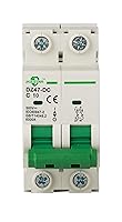 Vista 1 de Disyuntor miniatura de CC, 2 polos 10 amperios, 250V-500VCC, disyuntor de montaje en carril DIN 6kA con viaje magnético térmico, DZ47-63 C10 2P, MCB
