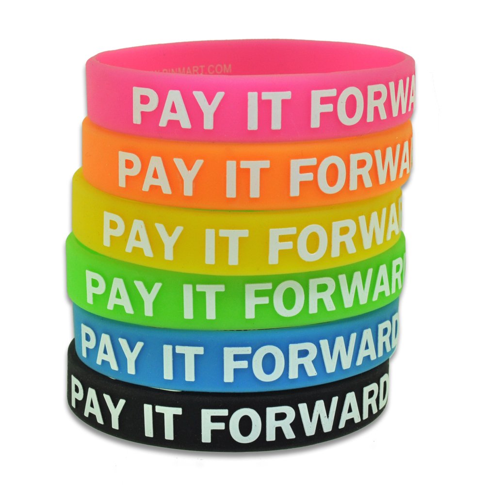 PinMart Pay It Forward Silicone Rubber Bracelet (Pack of 6 Colors)