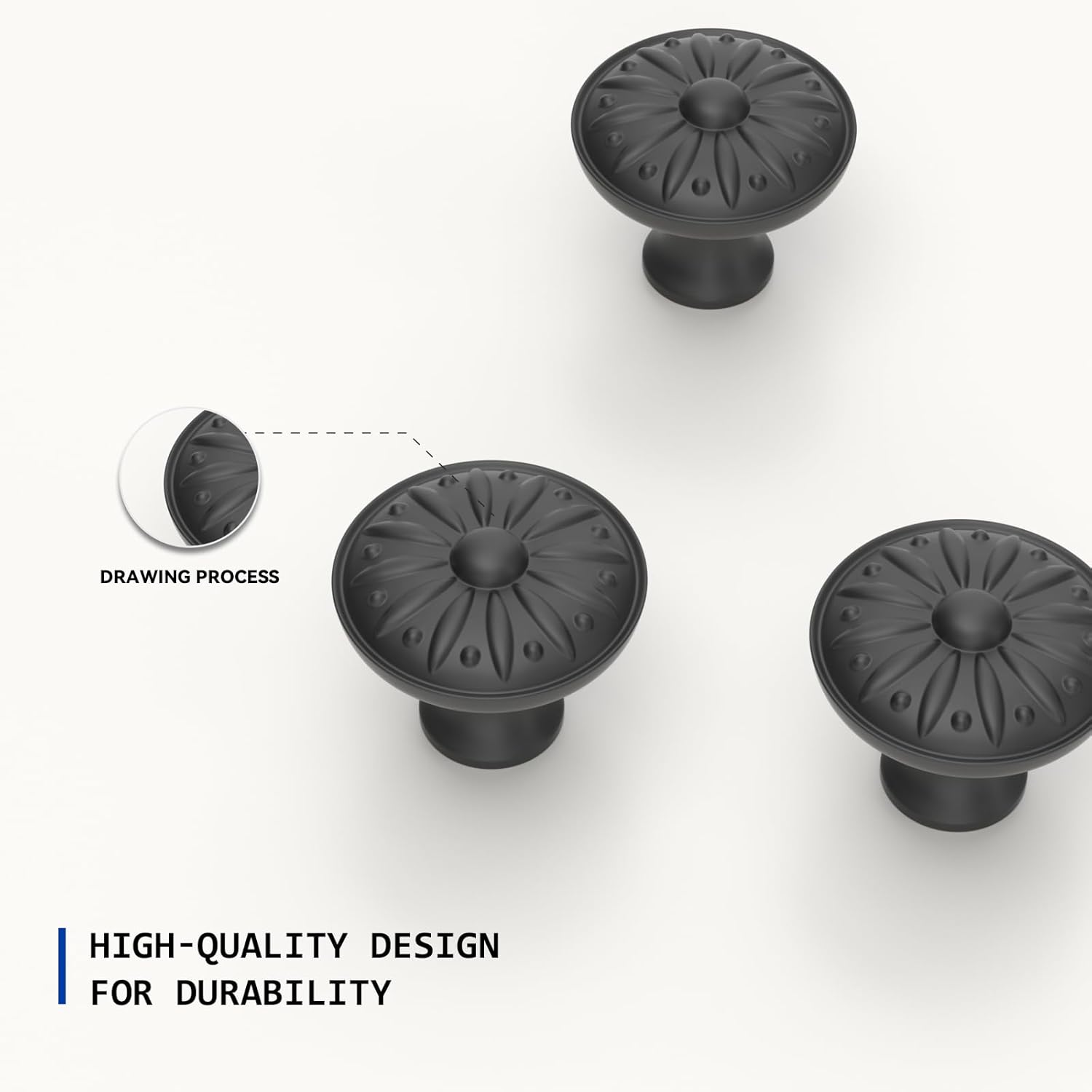 goldenwarm 4 Pack Black Knobs Black Drawer Knobs Black Door Knobs Black Cabinet Knobs Cupboard Door Knobs Wardrobe Knobs Black Cupboard Knobs Vintage Drawer Knobs