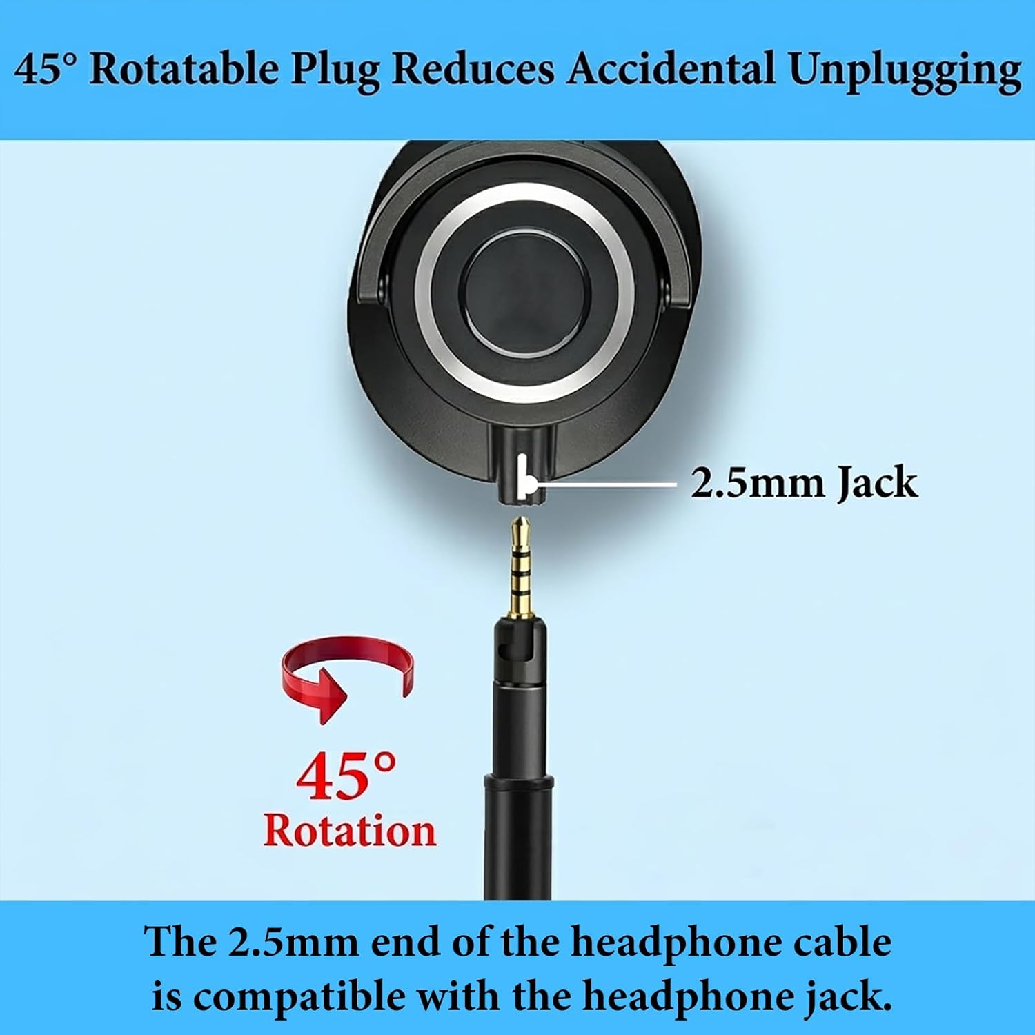 GEEKRIA Apollo Silver-Plated 4.4mm to 2.5mm Headphone Replacement Cable, Balanced Audio Headphone Cable Cord Compatible with ATH-M50X (4.9 ft / 1.5 m)