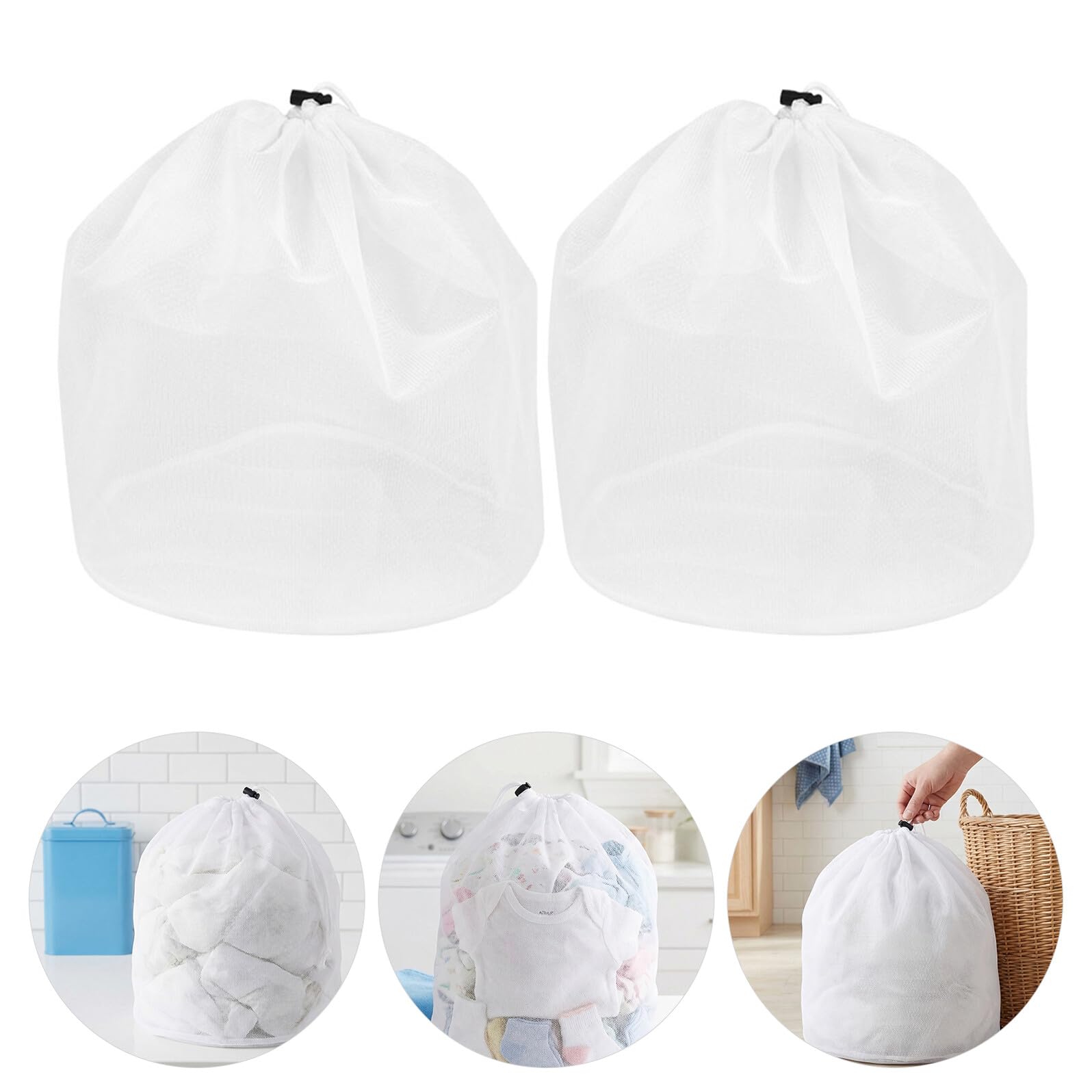 10 Unidades Bolsa de Lavado Cordón para Proteger Ropa, Bolsa de Malla Fina Tamaño Grande 50x70 Cm, Resistente y Lavable para Uso en Lavadora