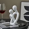 Resin Abstract Couple Statue Hugging Couple Sculpture Romantic Abstract Kissing Hug Lover Statue Art Figurine Wedding Anniversary Decoration for Living Room Office Bookshelf Bedroom Embrace