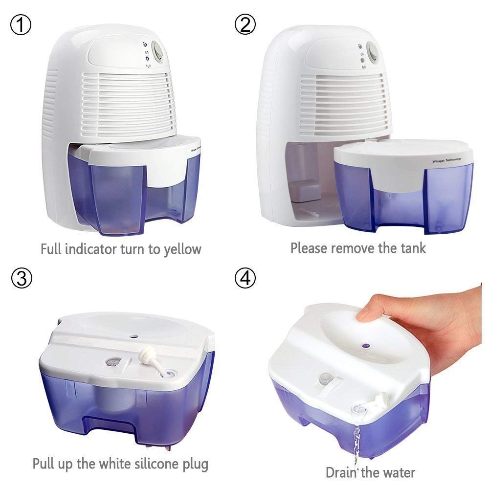Mini deumidificatore per la casa, deumidificatore USB portatile per camera da letto, bagno e armadio, assorbe l'umidità silenziosa per la prevenzione di umidità e muffa