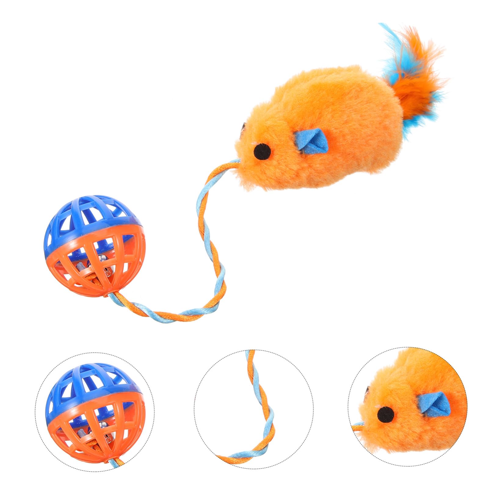 Mobestech Jouet à Gratter pour Chatons en Plastique et Peluche avec Clochette, Jouet Interactif pour Chat D'intérieur Favorisant l'exercice Détente