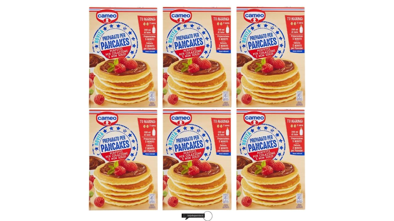 Cameo Pancake-Mischung, 6 Packungen, 250 g, + keyring italy shop service