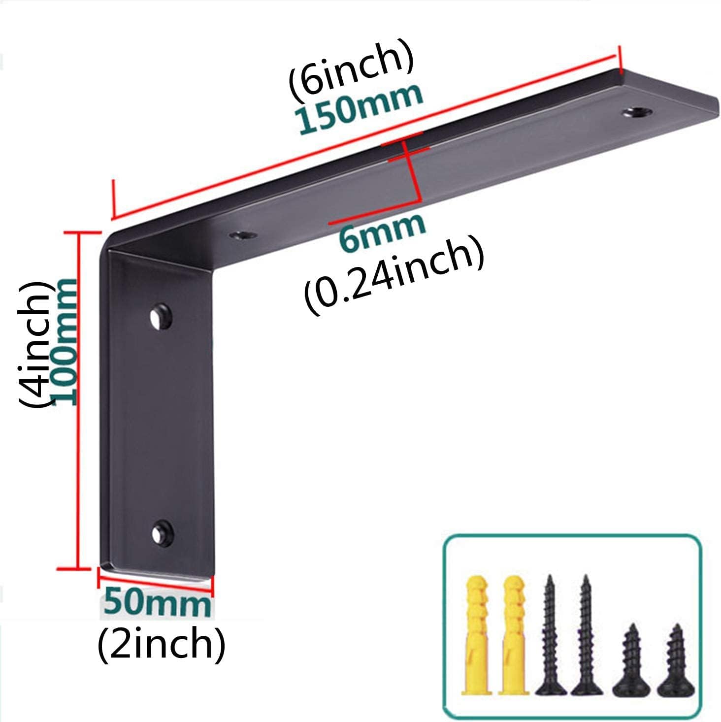 Wall Mounted Shelve Brackets,Board Shelf Brackets,2Pcs Metal Heavy Duty Shelf Brackets,L Shape Iron Right Angle Shelf Brackets,Wall Mounted Shelf Supporter Bracket Frame,Bookshelf,for Bedroom,Balcony,