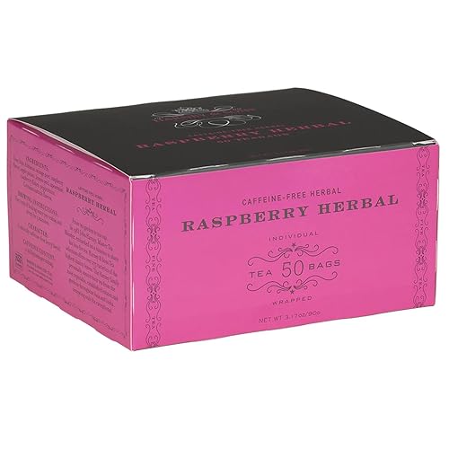 Harney & Sons Té de frambuesa, hierbas sin cafeína, rojo, 50 unidades